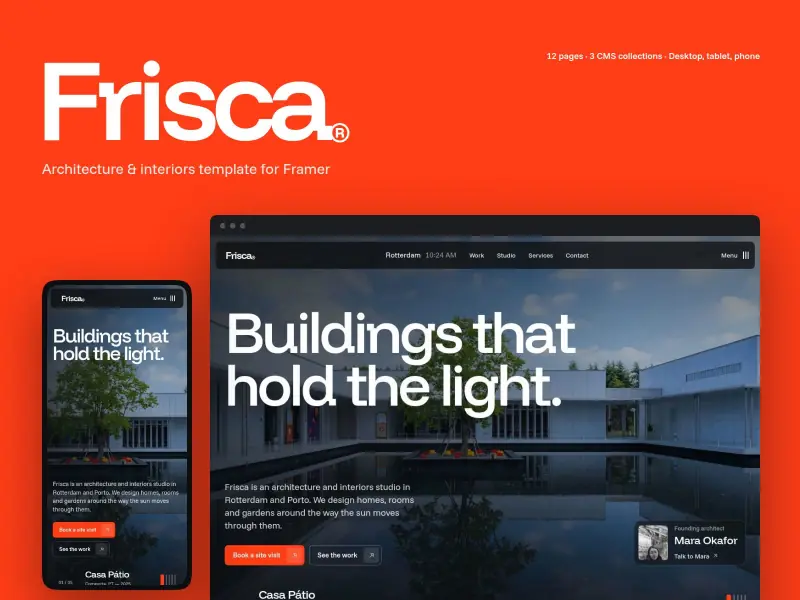 Frisca, Framer template