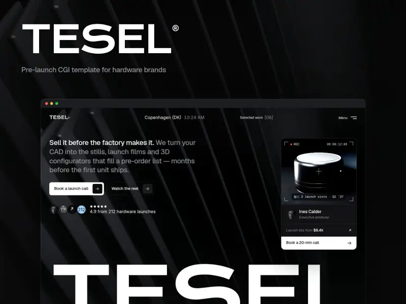 Tesel, Framer template