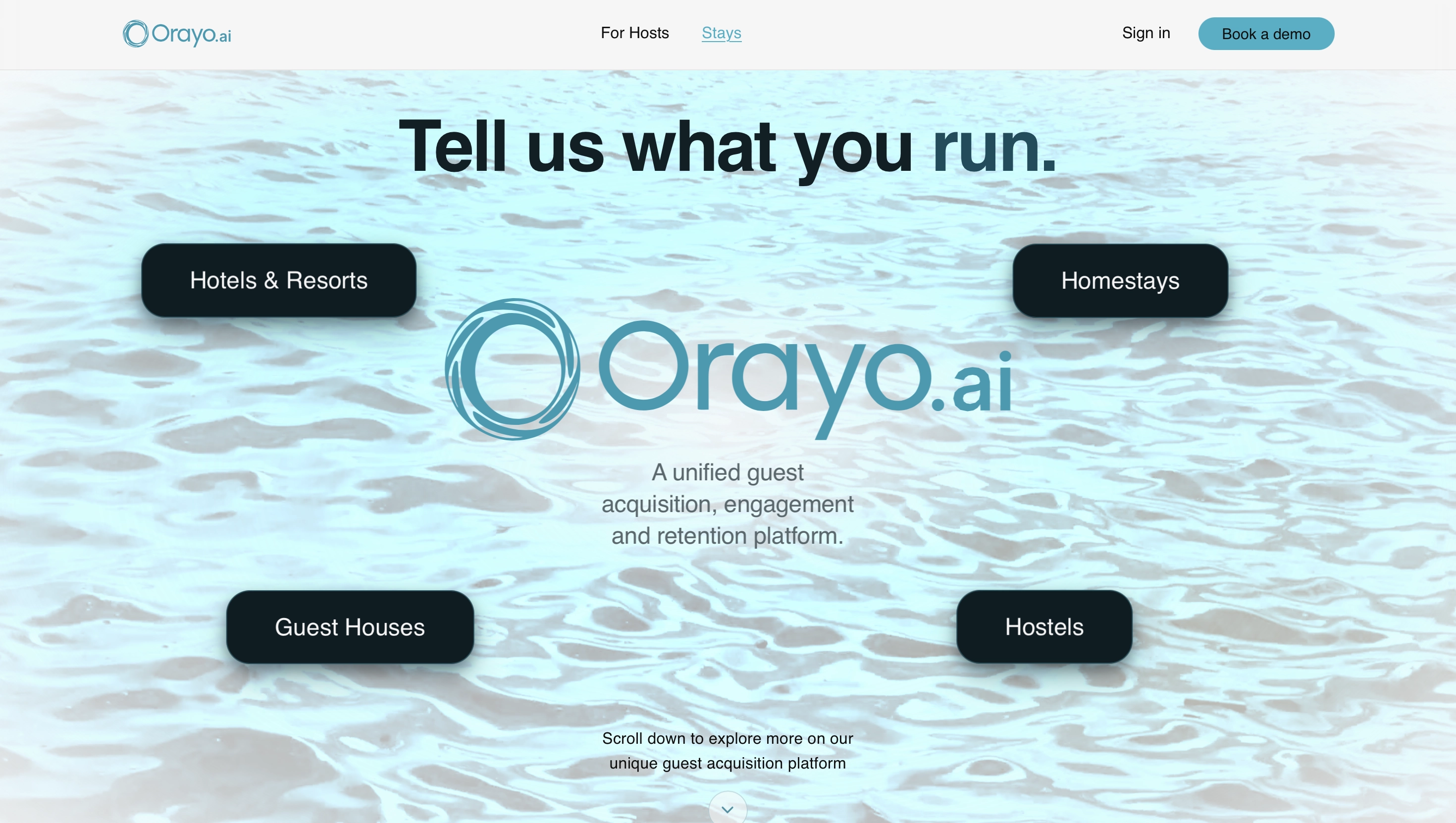 Orayo AI — Hospitality · Booking Engine · 2025